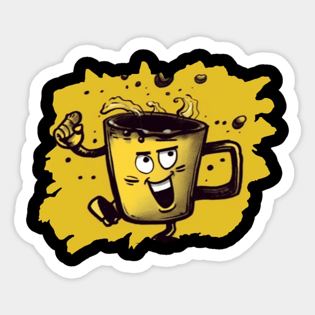 Coffee & Finger Guns Sticker by Pixy Official